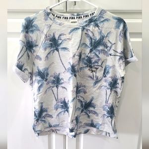 Victoria's Secret PINK Tropical Palm Tree Shirt, NWT, S